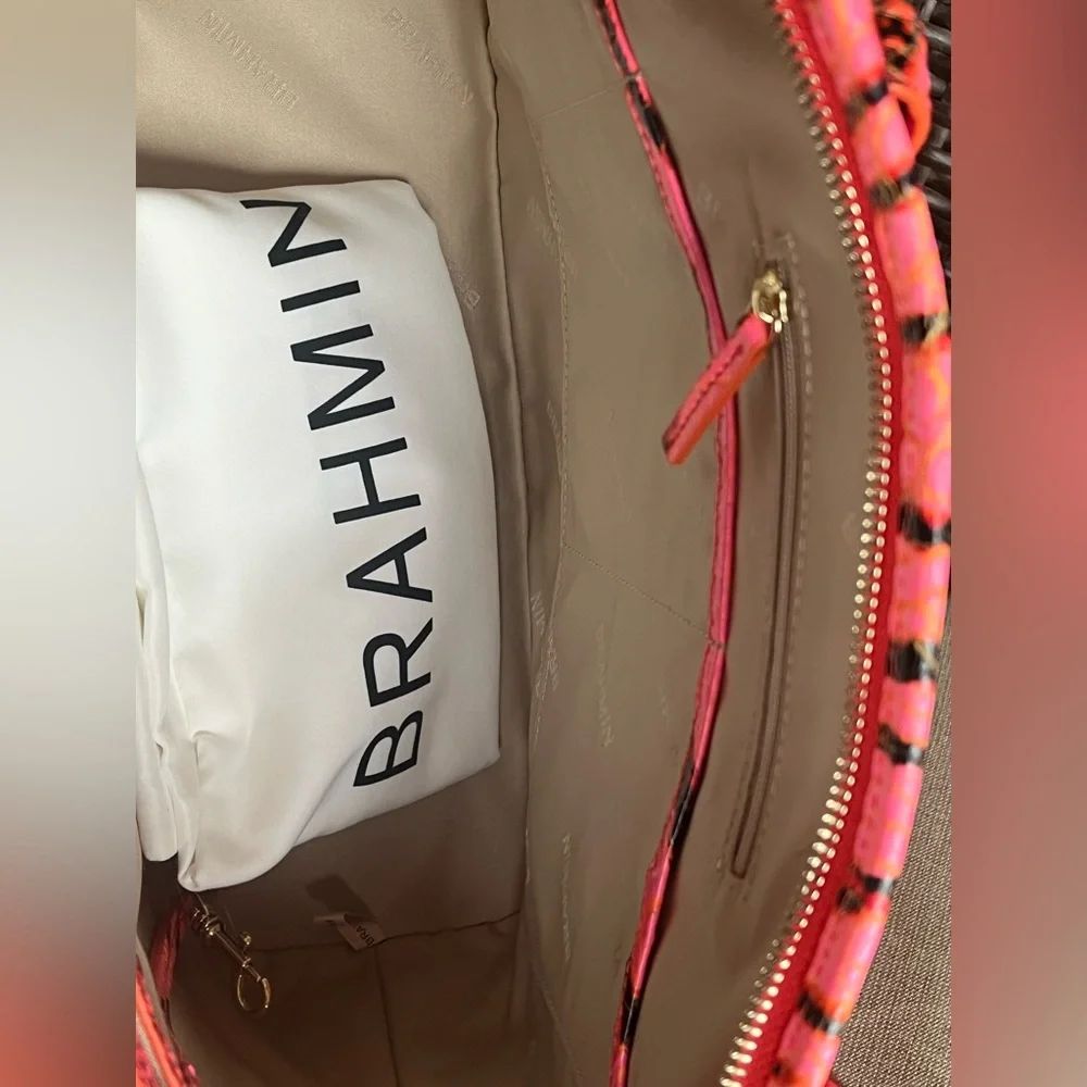 NWT Brahmin PINK FELINE Melbourne Medium Asher Tote